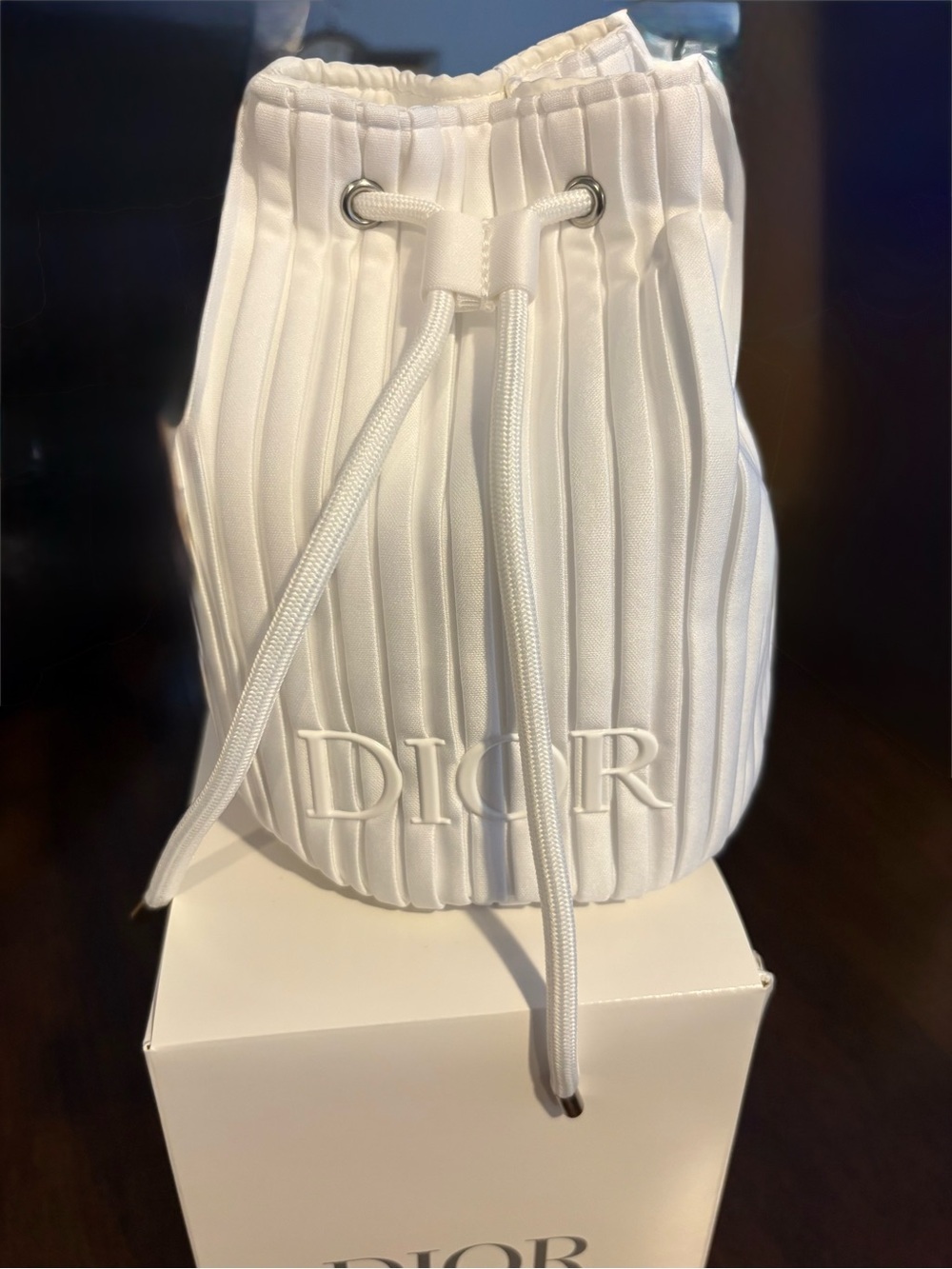 Dior Celebration Drawstring Ribbed Pouch NEW RELEASE great beach pool accessory